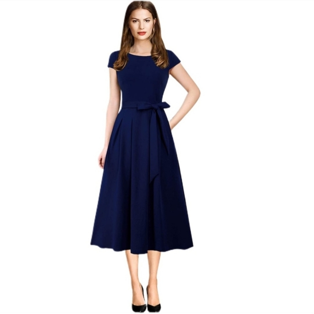 Vfshow Elegant‎ Navy Blue Women's Dress, Size L